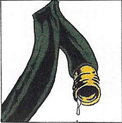 illustration of a hose kinked to the point of no water coming out