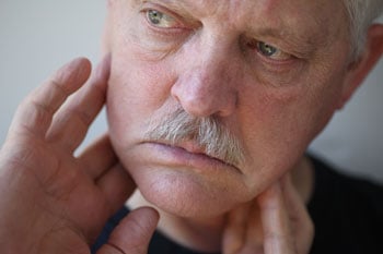 man with jaw pain